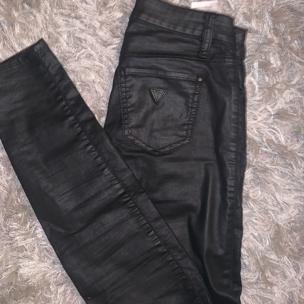 Guess leather pants,  size 24, mid rise skinny